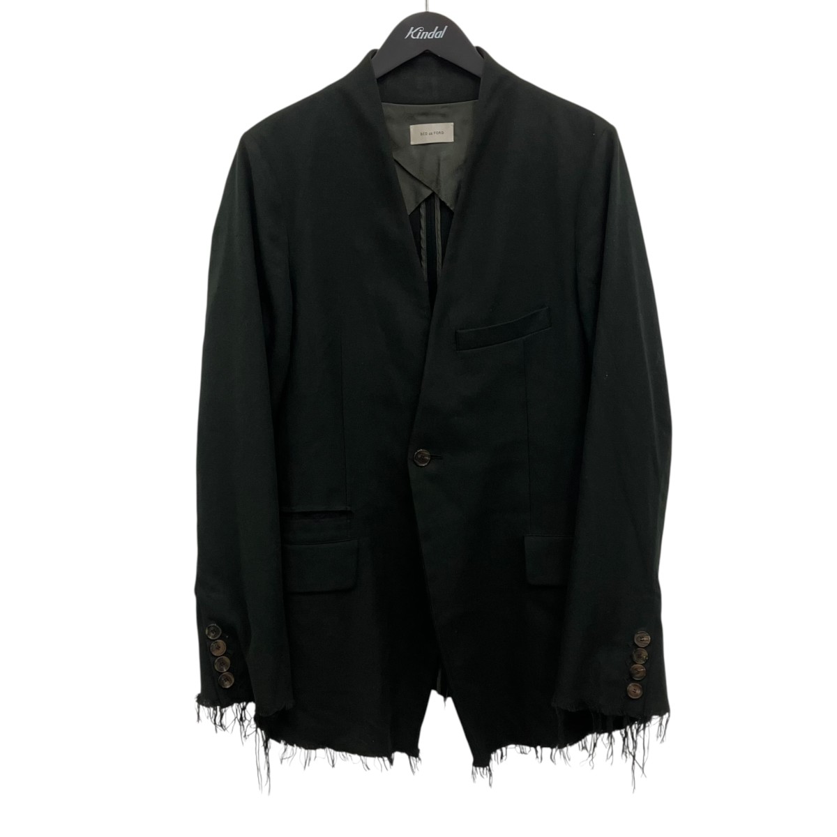 【中古】 BED J．W． FORD　 Lapel less jacket ラペルレスジャケット ブラック サイズ：1 【160426】（ベッドフォード）