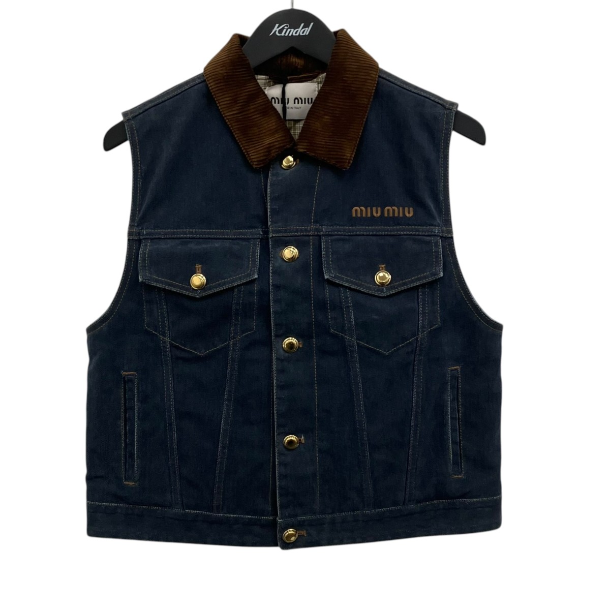【中古】 MIU MIU　 デニムベスト インディゴ サイズ：36 【160426】（ミュウミュウ）