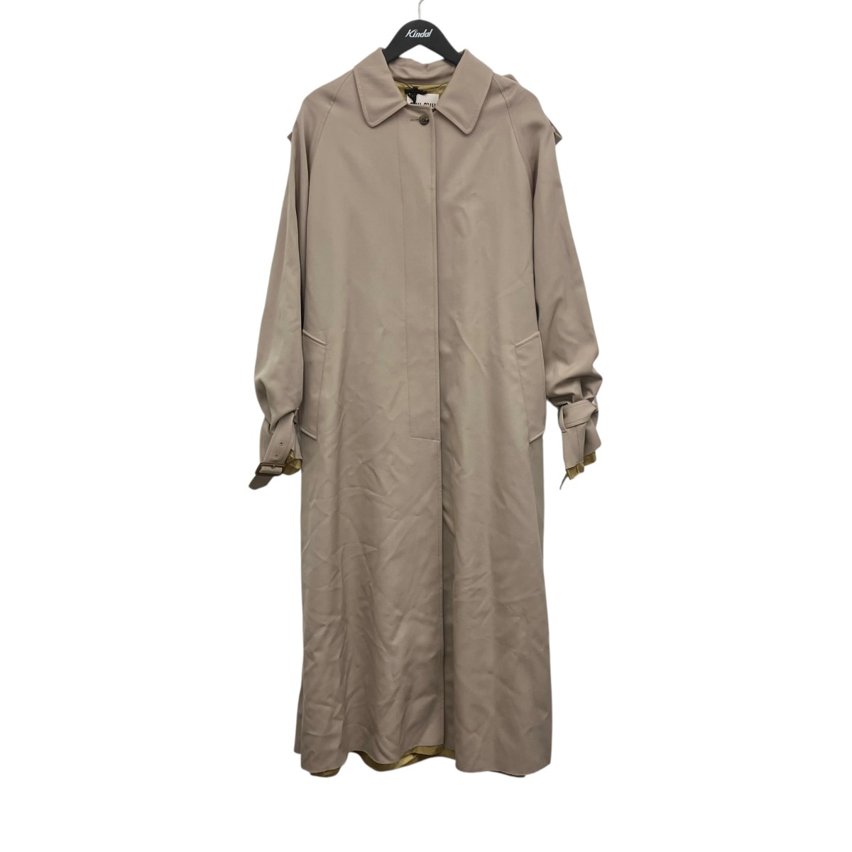 【中古】 MIU MIU　 トレンチコート ベージュ サイズ：38 【160426】（ミュウミュウ）