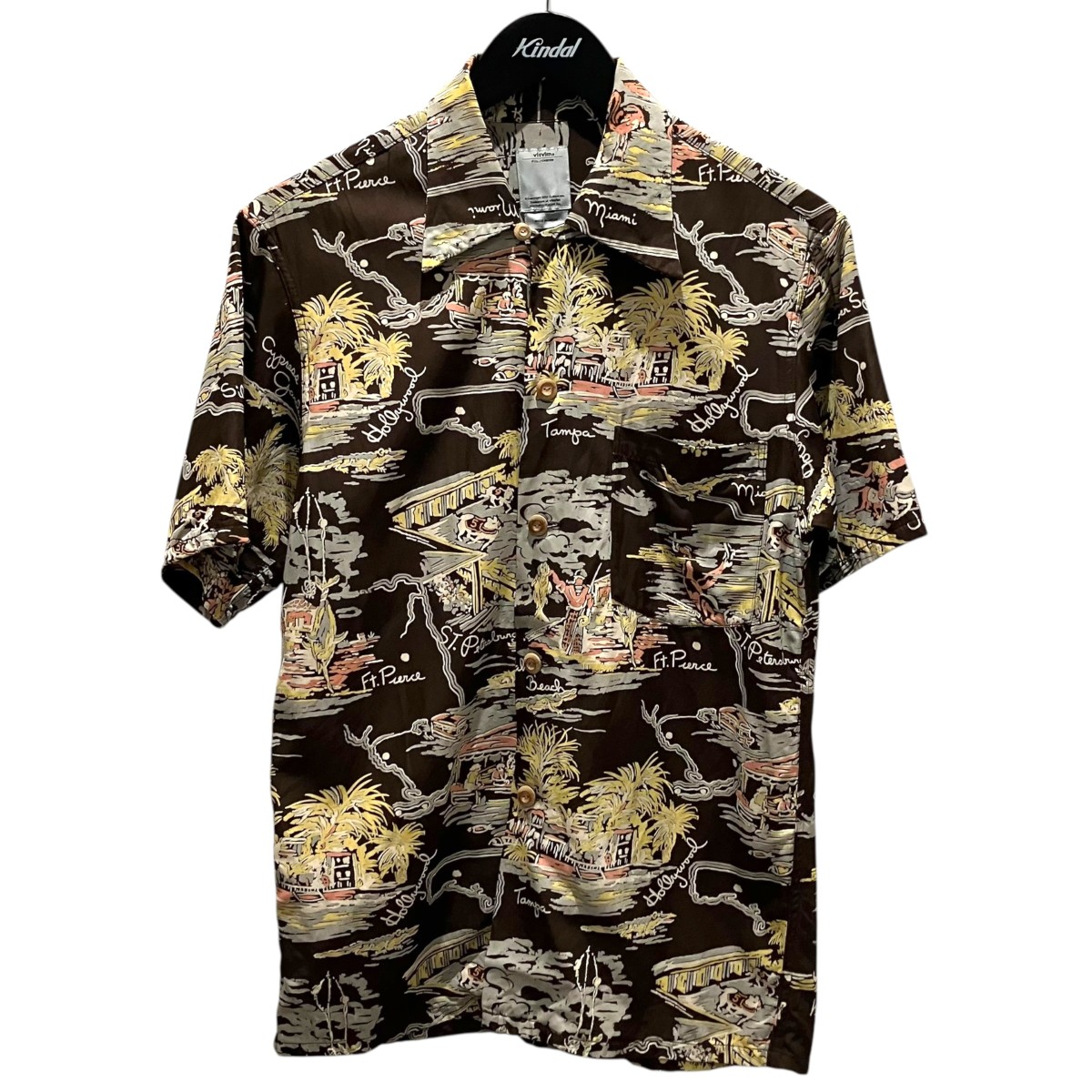 【中古】VISVIM 【DUKE SHIRT SUNSHINE S／S】 アロハシャツ 0115105011013 赤銅色 大いさ：1 【160426】（ビズビム） その他-メンズファッション