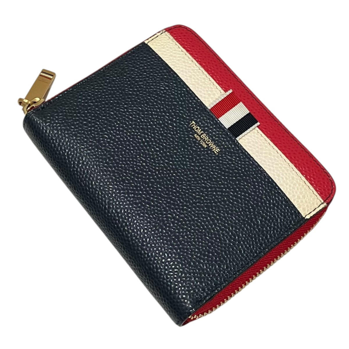 【中古】Thom Browne ラウンドジッパー紙入れ 米国海軍 【160426】（トム・赤銅色）