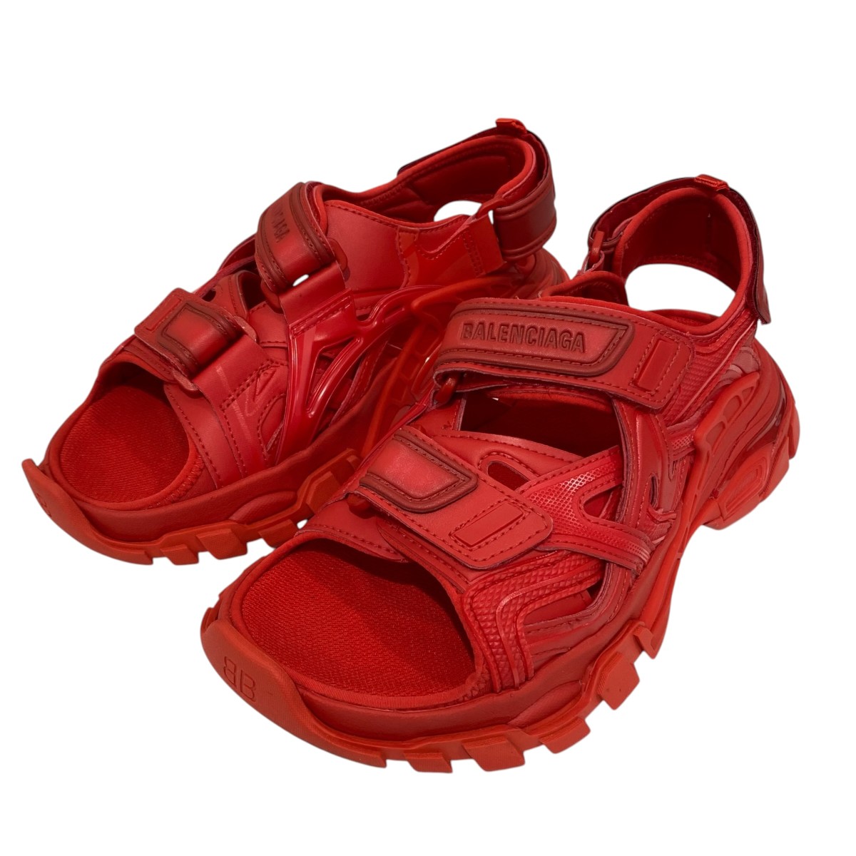 【中古】BALENCIAGA Track Sandals 617543 レッド サイズ：24.5 【160426】（バレンシアガ）