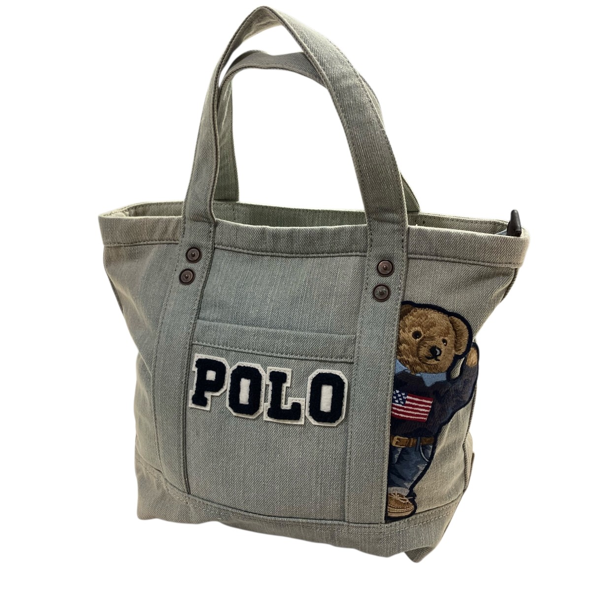 【中古】POLO ポロベア トートバッグ 薄墨色 大きさ：書きとどめるなし 【160426】（ポロ）