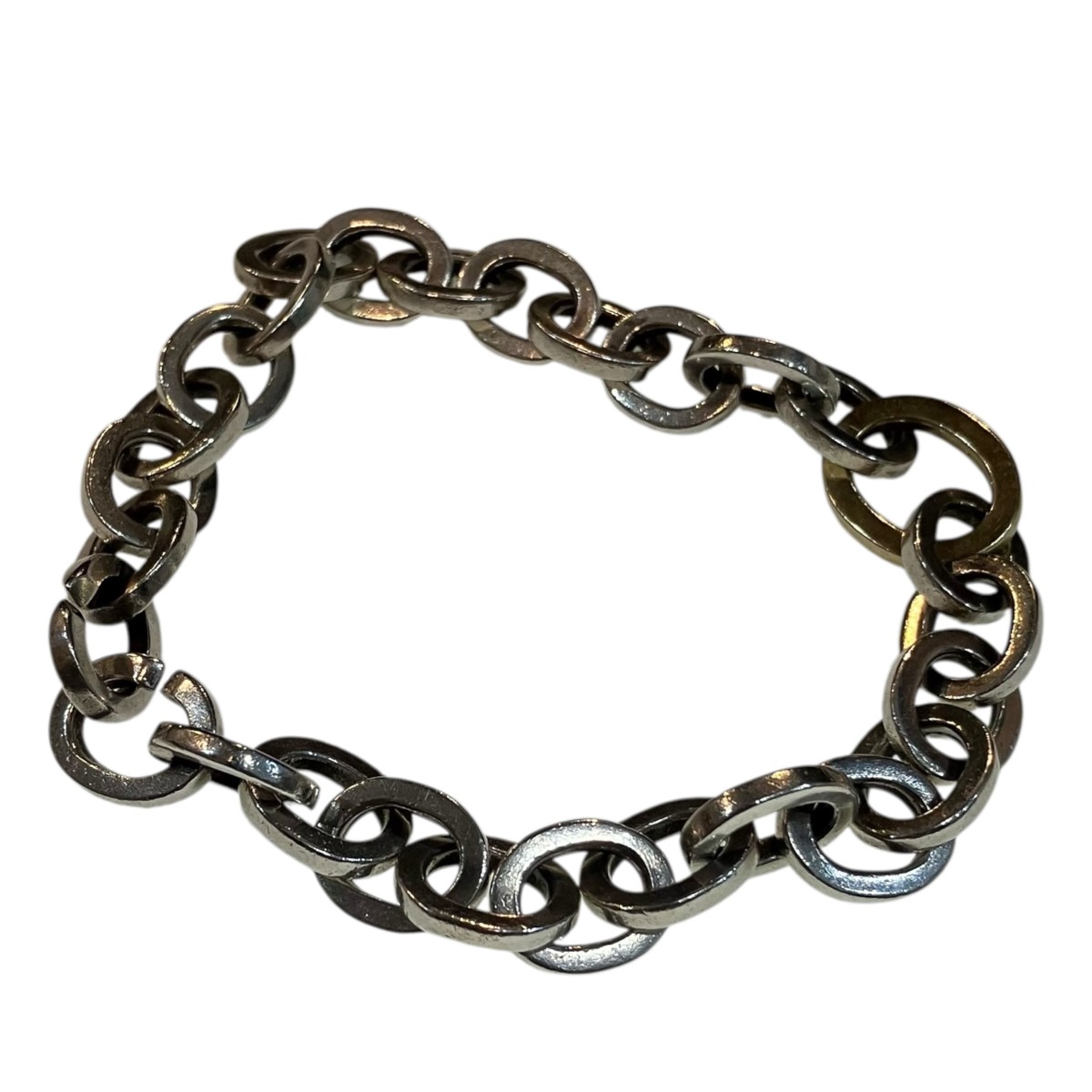 【中古】Tiffany ＆ Co． サークルリンクブレスレット しろがね色×ゴールド 大きさ：書きあらわすなし 【170426】（ティファニー）
