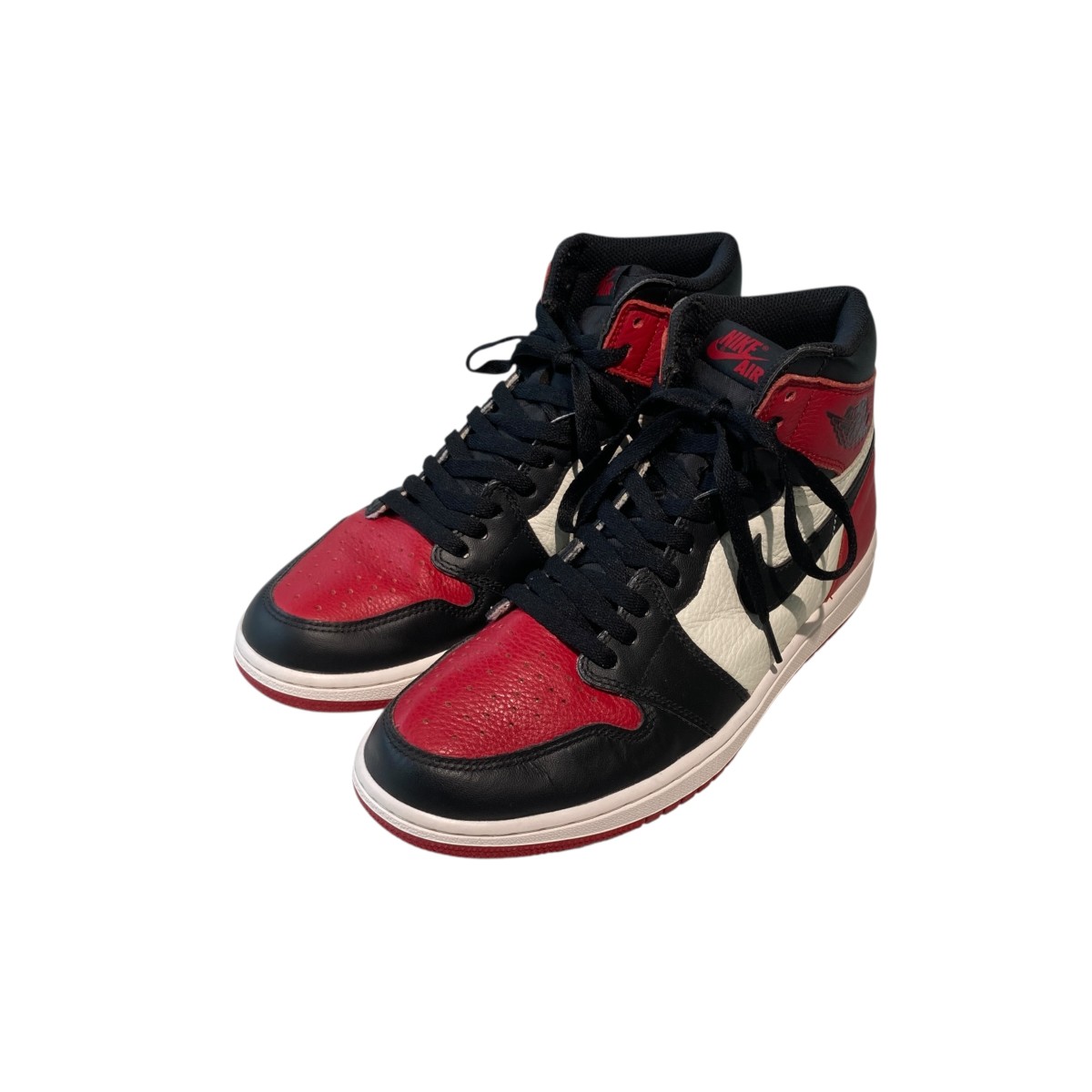 【中古】 NIKE　 Air Jordan 1 Retro High OG Bred Toe ハイカットスニーカー 555088-610 レッド サイズ：27.5 【170426】（ナイキ）