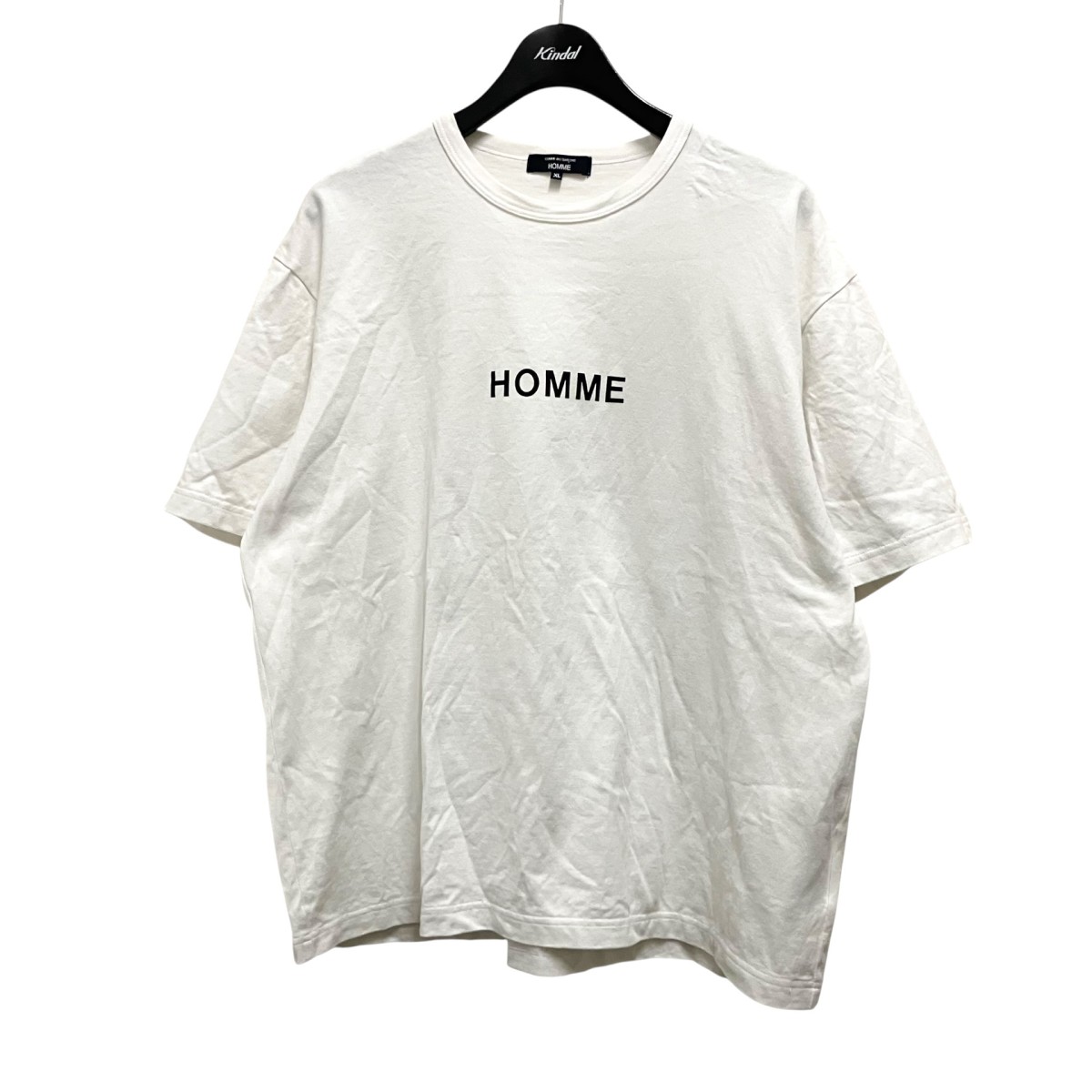 【中古】COMME des GARCONS HOMME 綿度詰天竺 生産品刷り上げる 半袖ティーシャツ HO T103 白いこと 大いさ：XL 【170426】（コムデギャルソンオム） トップス-メンズファッション