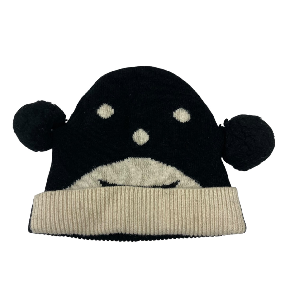 【中古】Walter Van Beirendonck 編み物帽 黒いこと×白いこと 【130526】（ウォルターヴァンベイレンドンク） キャップ-帽子