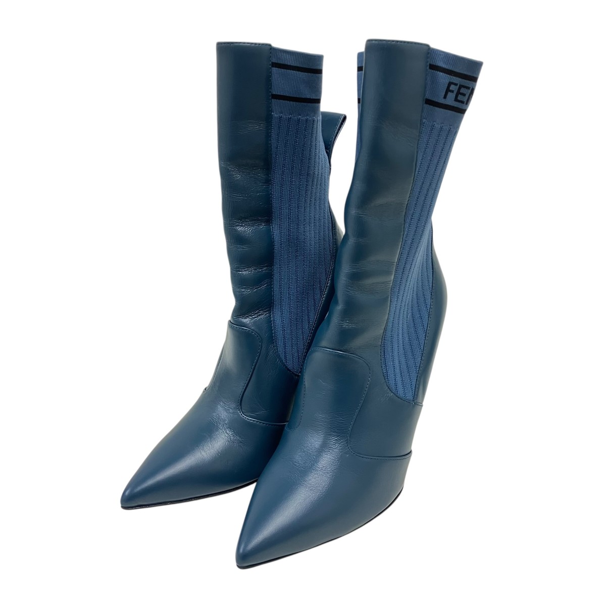 【中古】FENDI ハイヒールパンプス 青み 大きさ：37 1/2 【170426】（フェンディ）