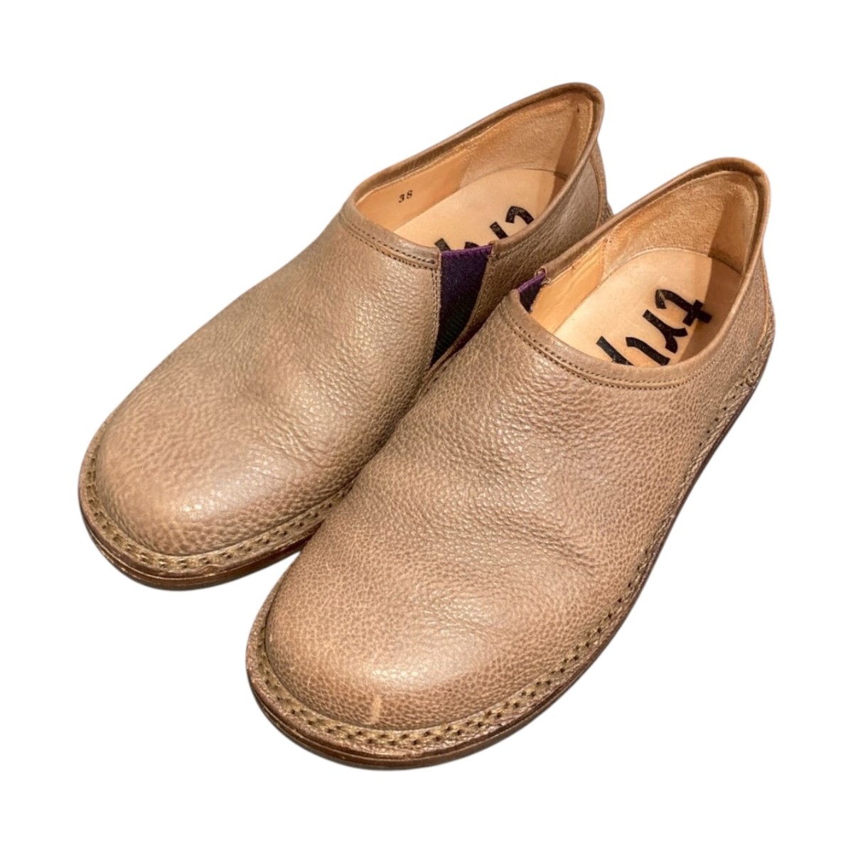 【中古】Trippen Yen grey レザーシューズ ベージュ サイズ：38(約24-24.5cm) 【170426】（トリッペン）