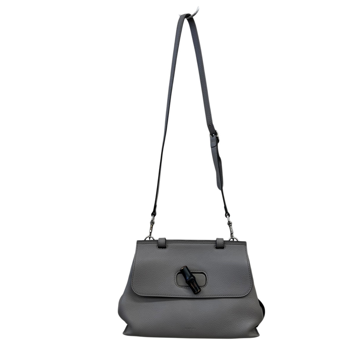 【中古】 GUCCI　 デイリーバンブー 2WAYショルダーバッグ 370831 ライトグレー 【170426】（グッチ）