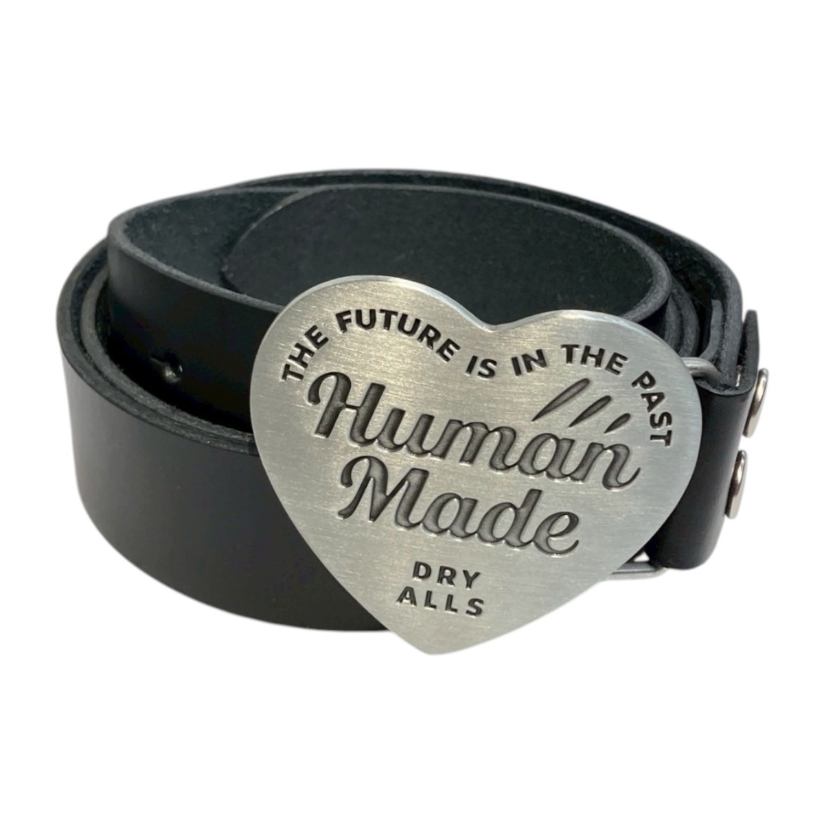 【中古】HUMAN MADE LEATHER BUCKLE BELT 胴締め 黒いこと 【170426】（ヒューマン御手伝いさん）