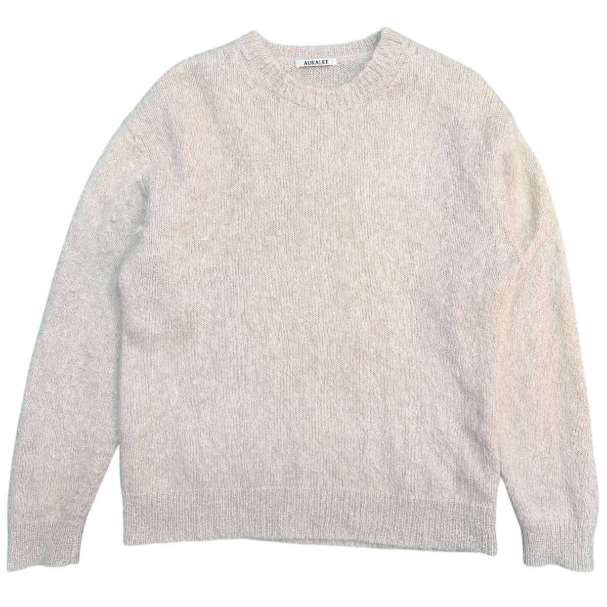 【中古】AURALEE 23AW／ BRUSHED SUPER KID MOHAIR KNIT P／O ／スーパーキッドモヘヤニット A23AP02KM ベージュ 大きさ：3/S 【170426】（オーラリー）