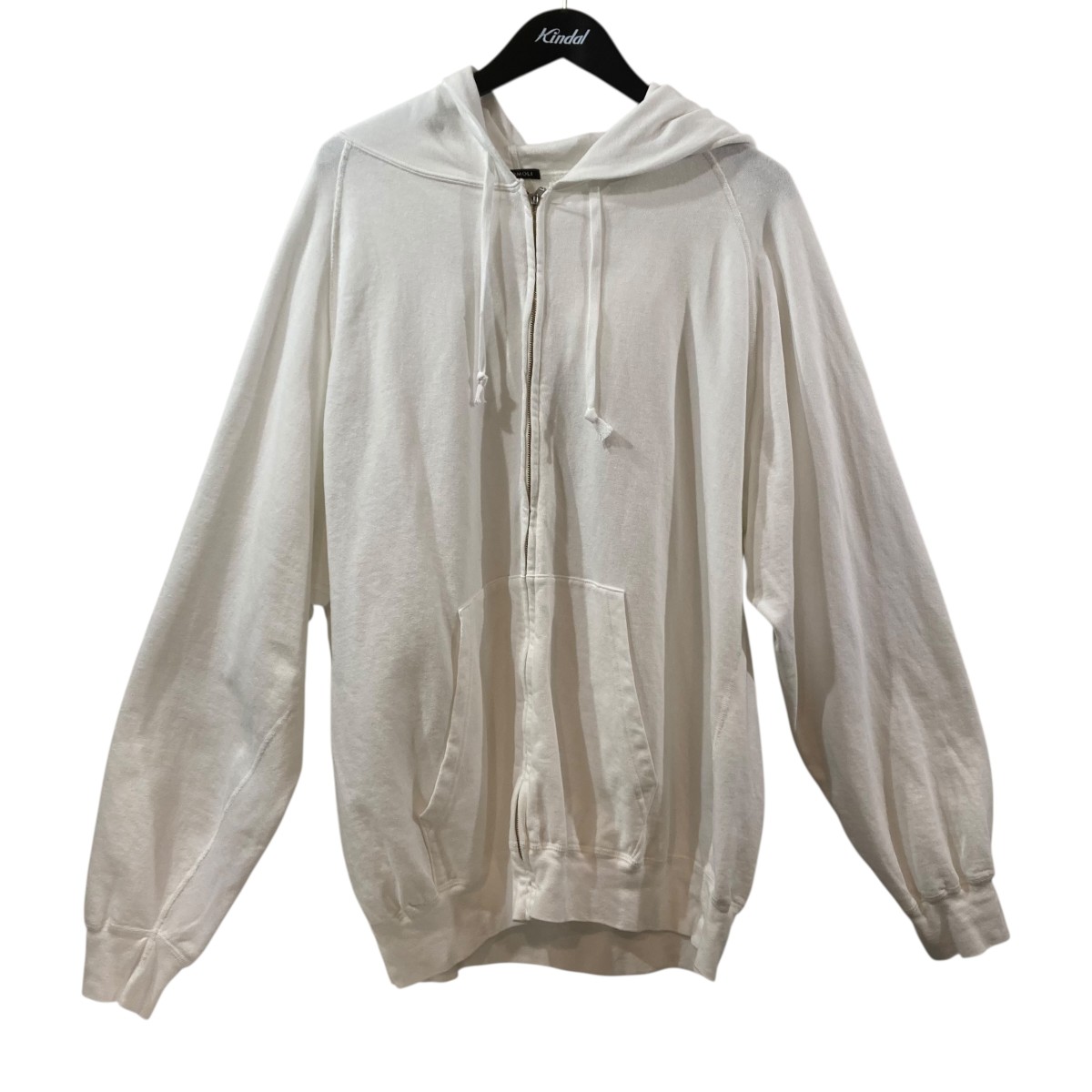 【中古】COMOLI LW綿織物裏毛 ジップパーカ ジップパーカー D01-05016 白いこと 大きさ：2 【170426】（コモリ）