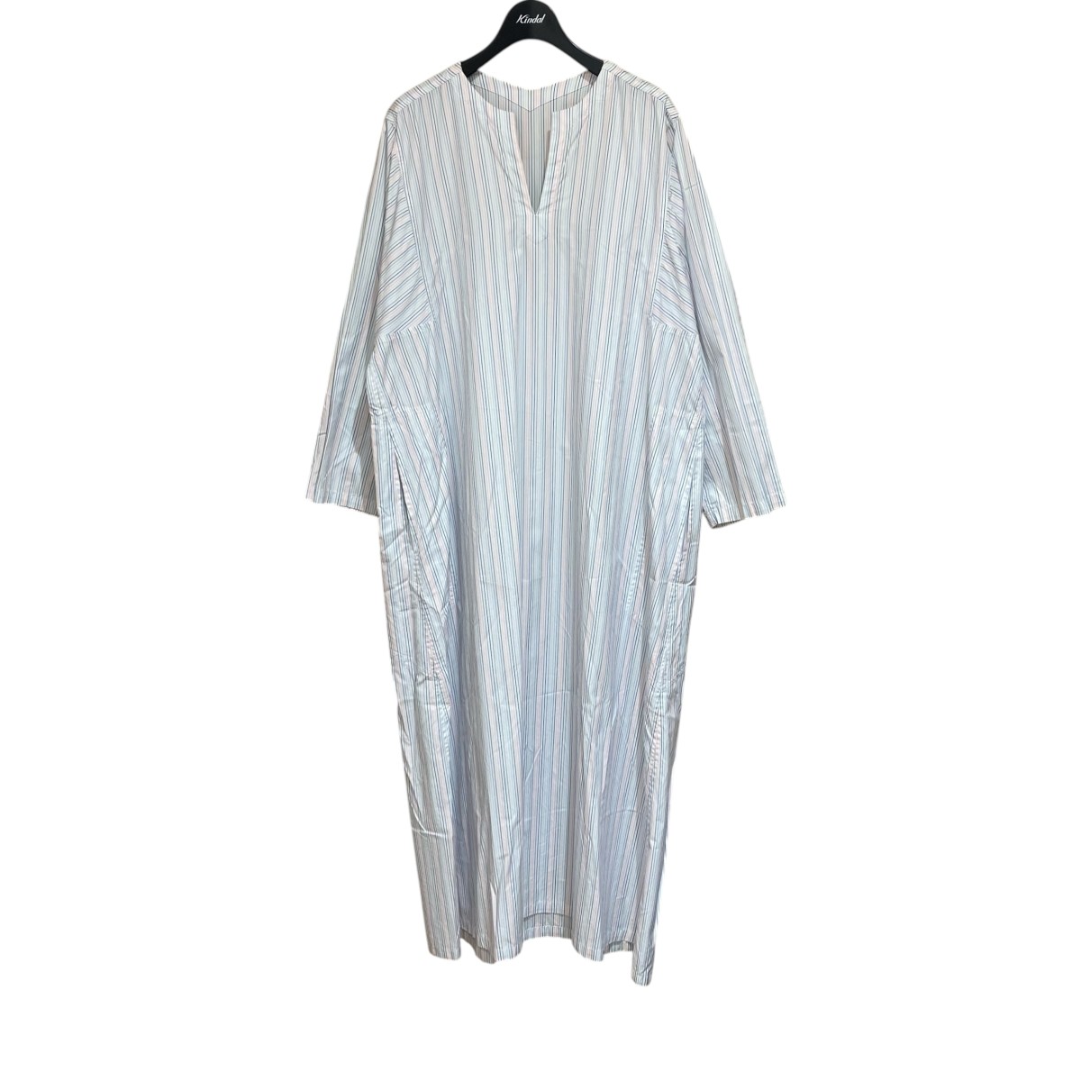 【中古】LIWAN 縞模様衣装 Jellaba Egyptienne 天の原青み 大きさ：38 【170426】（）