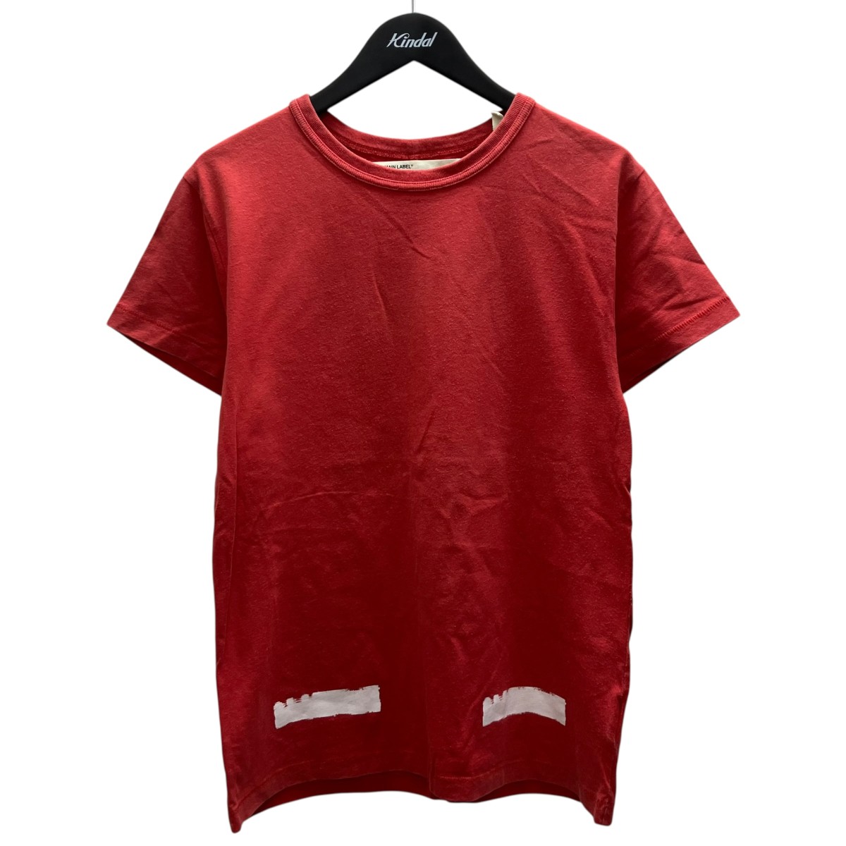 【中古】OFFWHITE バックロゴプリントプルオーバー 赤いこと 大きさ：XXS 【180426】（象牙色）