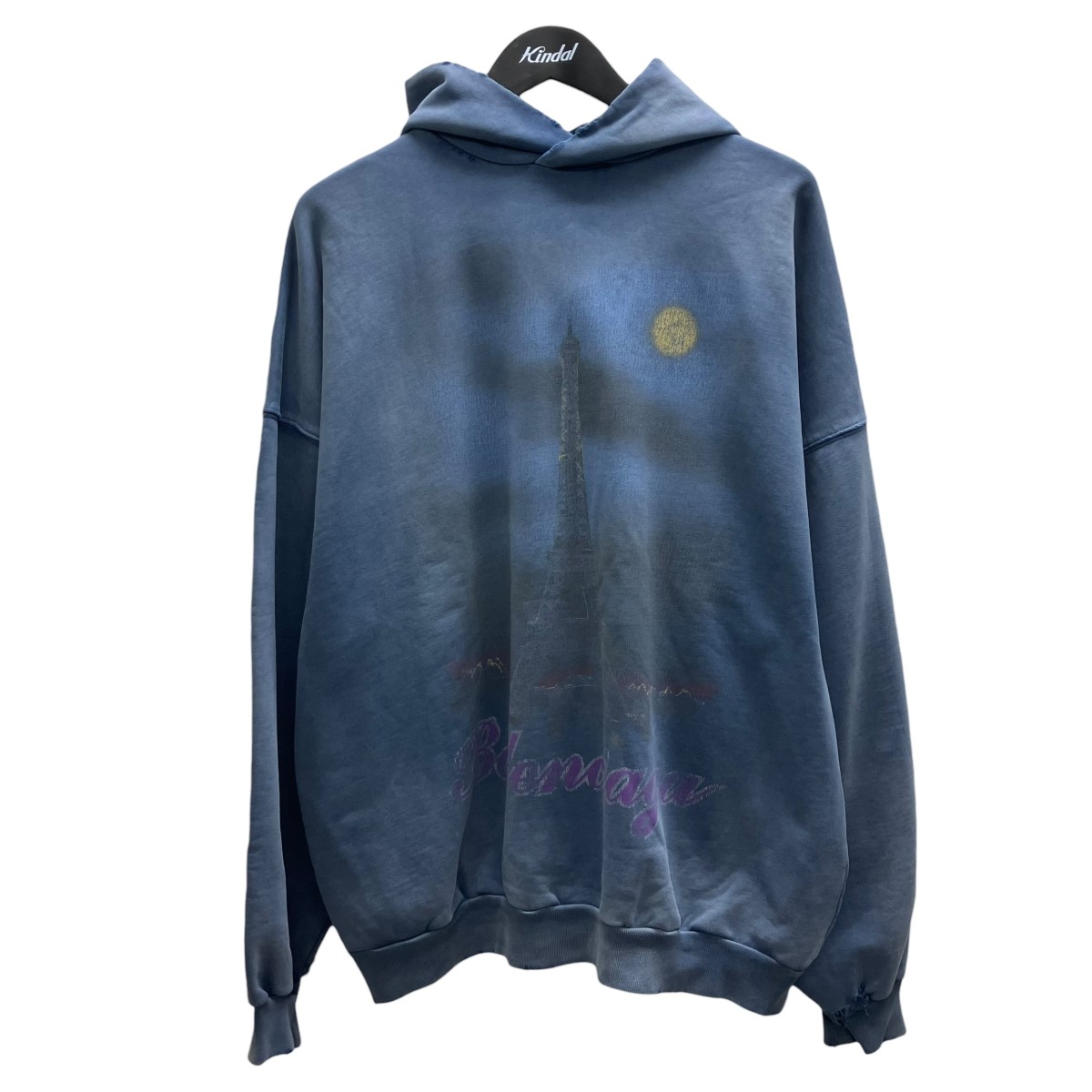 【中古】BALENCIAGA パリスムーンフーディ スウェットパーカー 青色 大いさ：1 【180426】（バレンシアガ） メンズファッション-パーカー-トップス