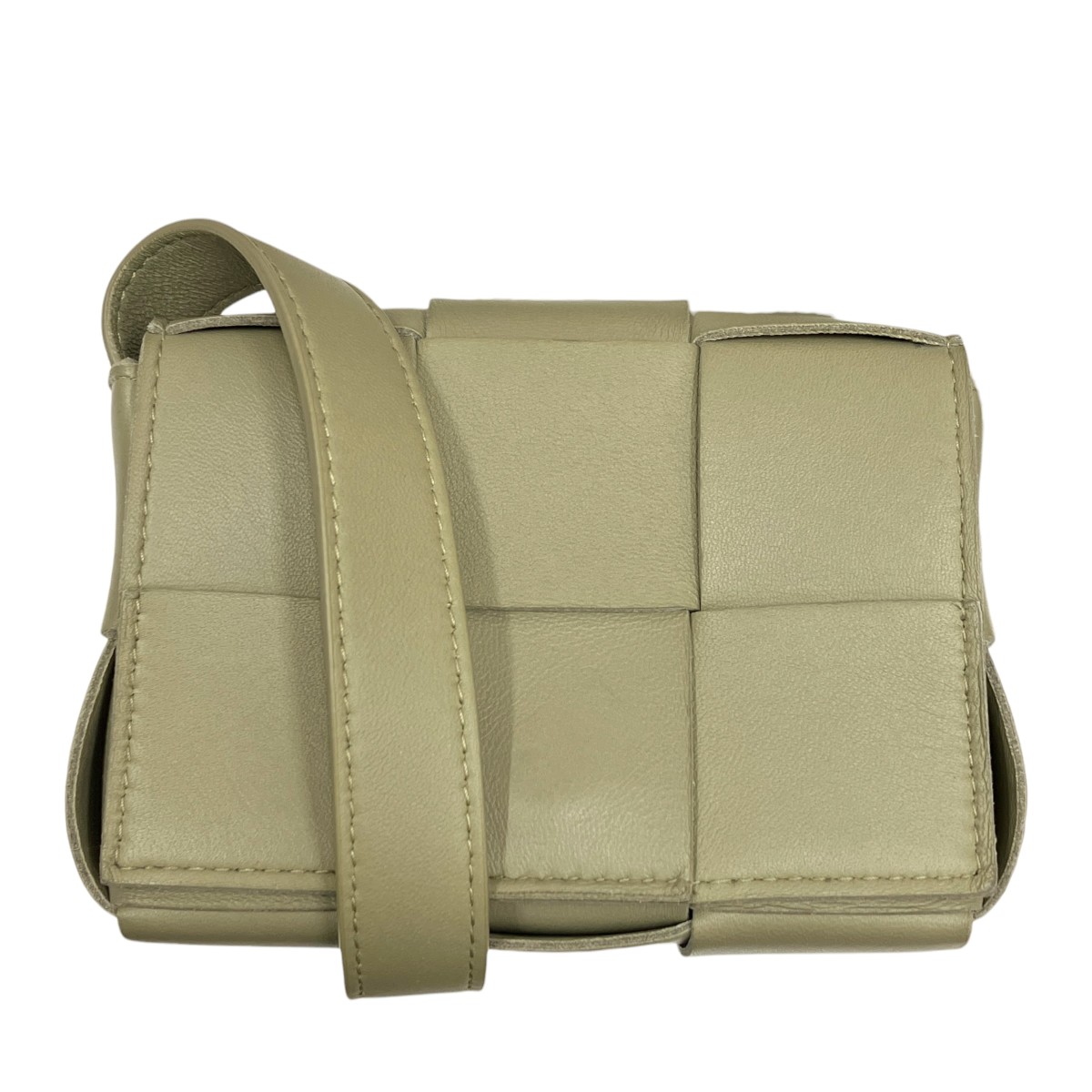 【中古】\u003cBR\u003eBOTTEGA VENETA\u003cBR\u003e砂糖菓子テープ ショルダーバッグ カーキ\u003cBR\u003e【通貨価値思いなおす】