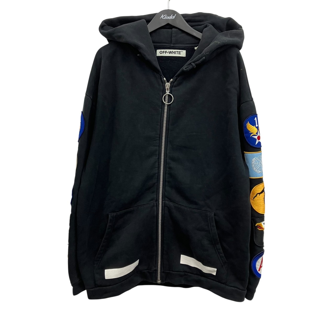【中古】OFFWHITE ジップパーカー ブラック サイズ:XS 【180426】(オフホワイト)|ブランド古着のカインドオル
