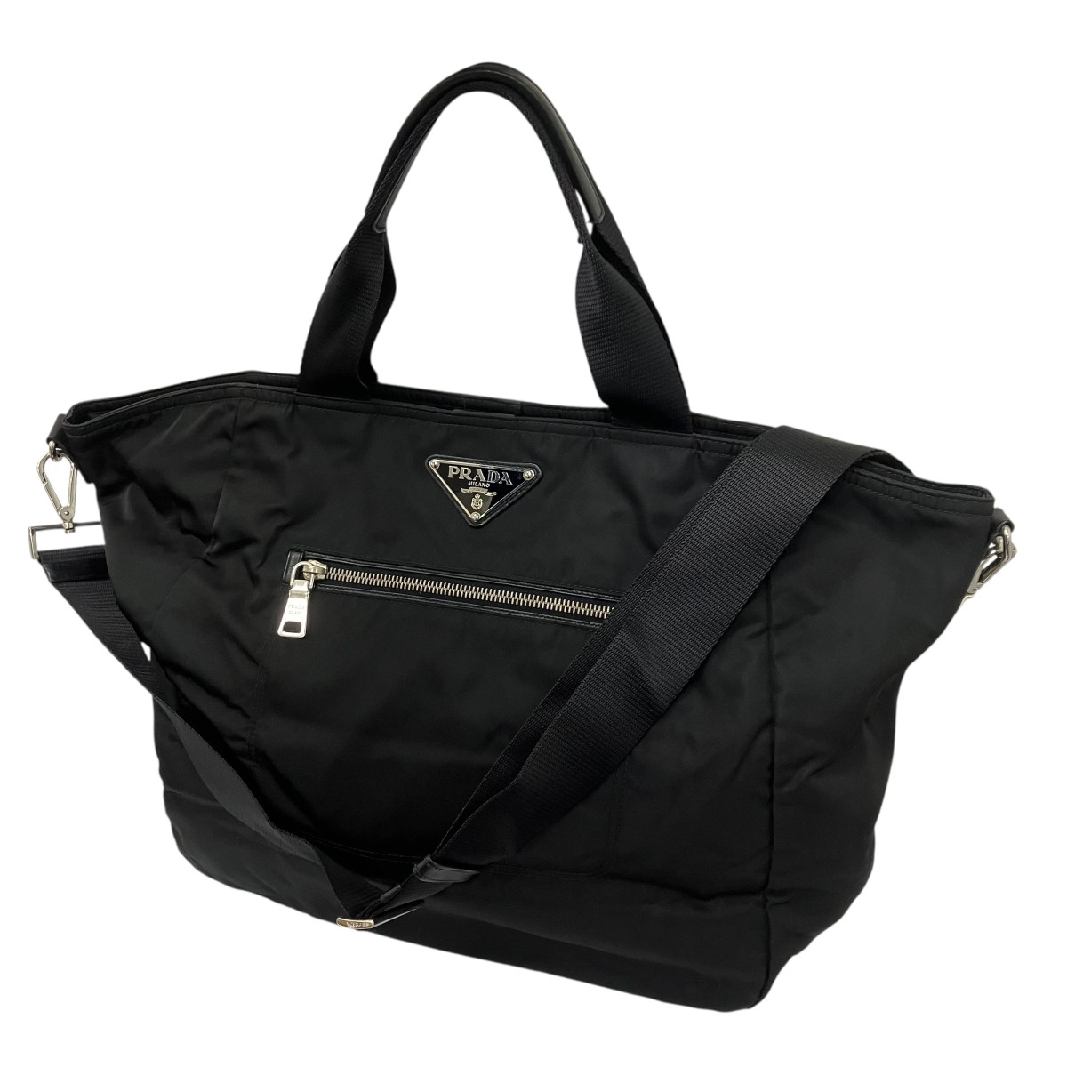 【中古】PRADA TESSUTO BOMBER ナイロントートバッグ 黒いこと 大きさ：- 【180426】（プラダ）