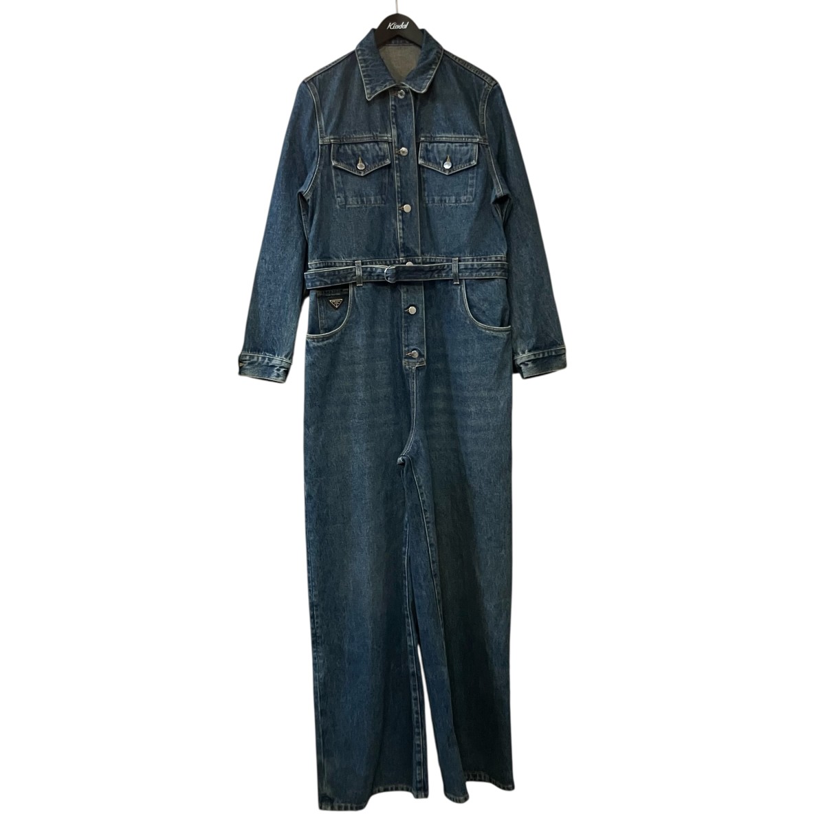 【中古】PRADA デニムジャンプスーツ GFZ017 インディゴ 大きさ：40 【190426】（プラダ）