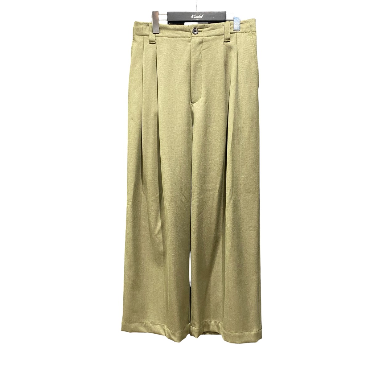 【中古】 MAISON SPECIAL　 スラックス 11232461209 Wool Chambray Two-Tuck Wide Pants オリーブ サイズ：0 【180426】（メゾンスペシャル）