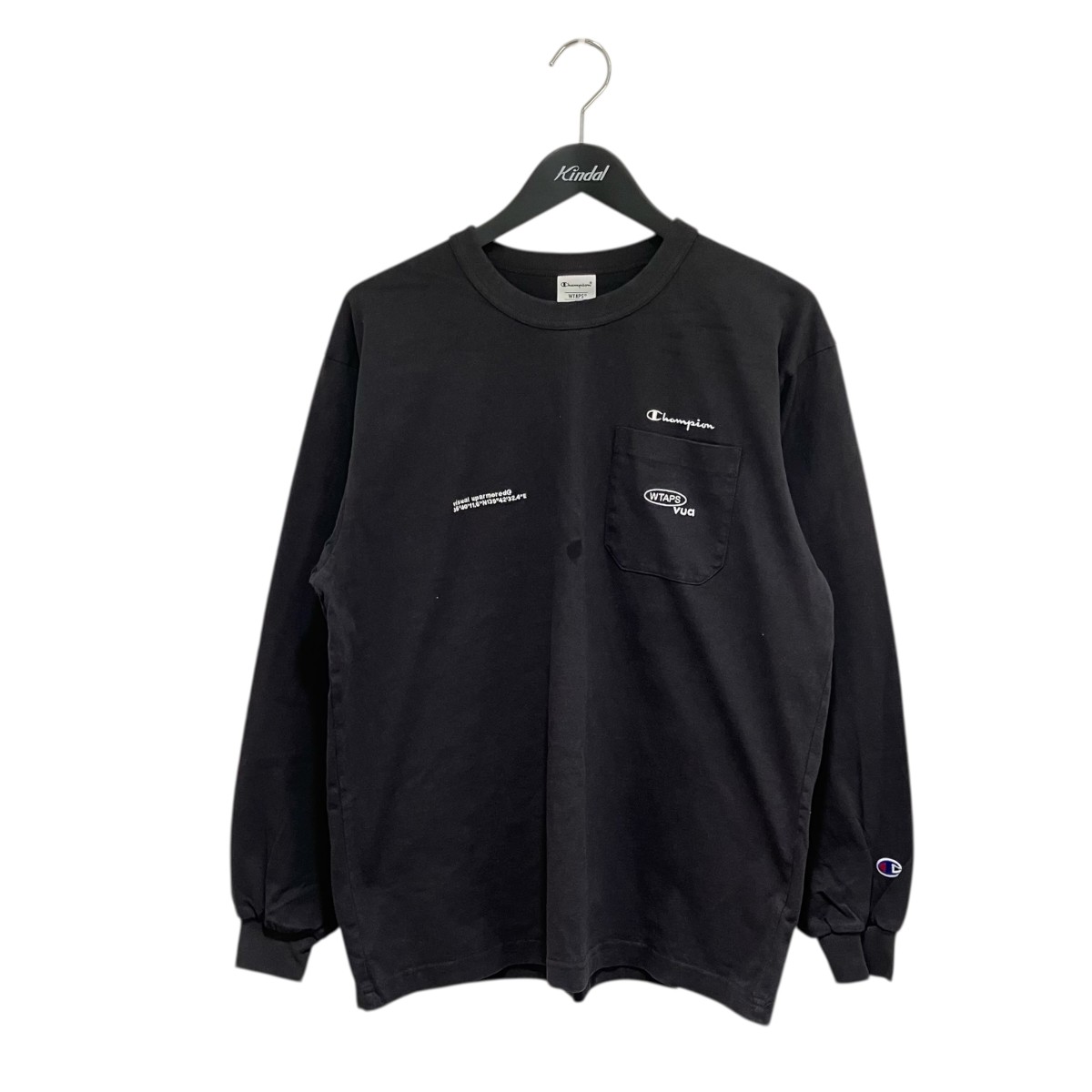 【中古】 WTAPS×Champion 25AW ACADEMY LS COTTON 長袖Tシャツ チャコールグレー サイズ:M 【180426】(ダブルタップス×チャンピオン)