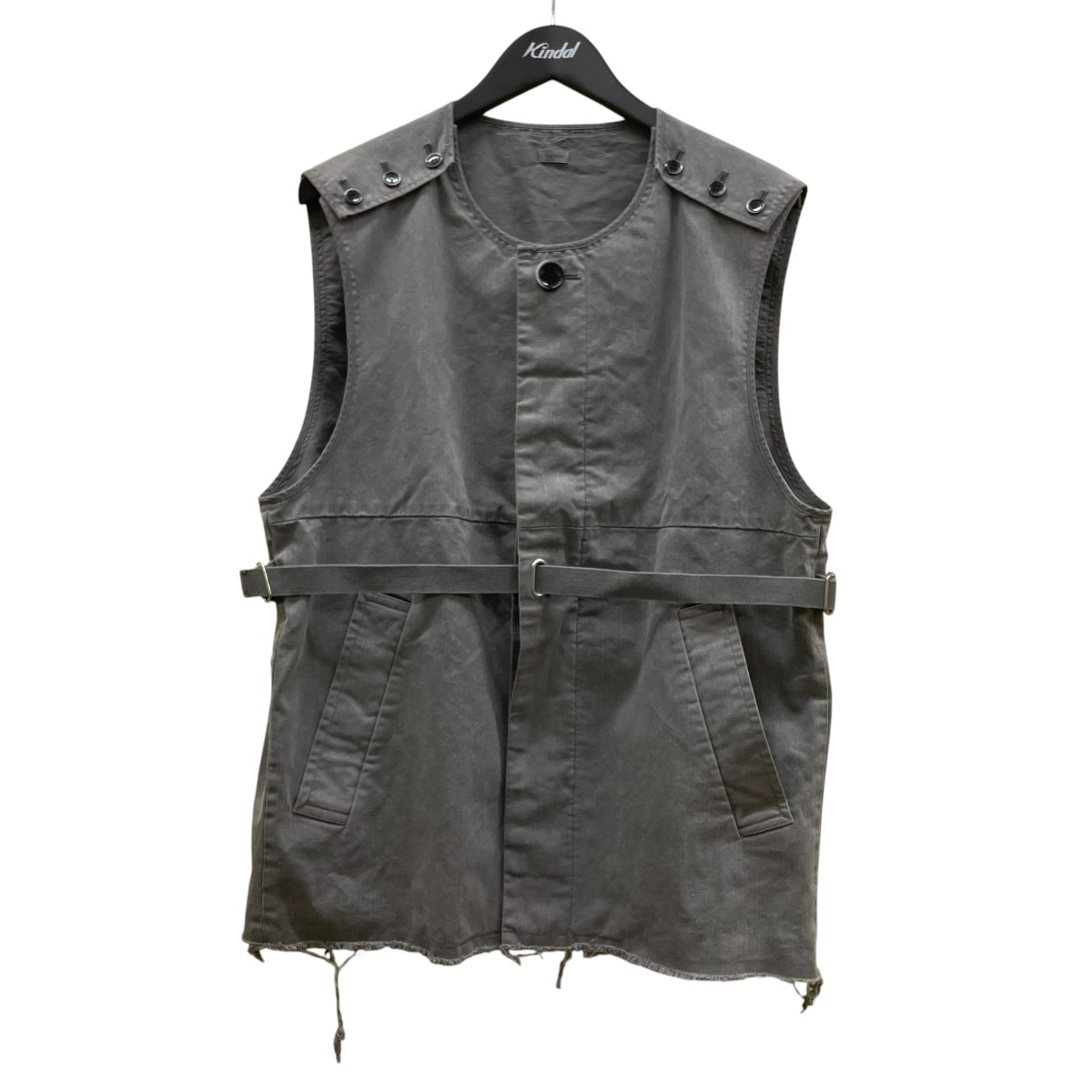 【中古】 Fujimoto　 OVERDYED WRAP VEST ベスト FJ24F-43-001 グレー サイズ：Free 【180426】（フジモト）