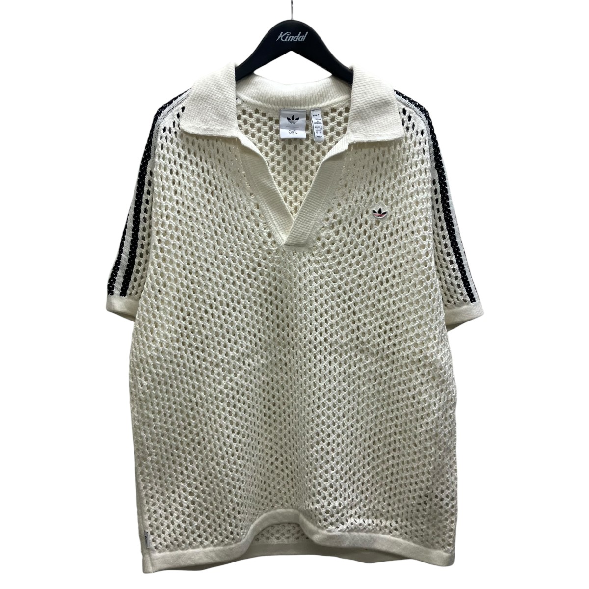【中古】adidas×CLOT クロシェポロシャツ 白いこと 大いさ：XL 【190426】（アディダス） トップス-その他