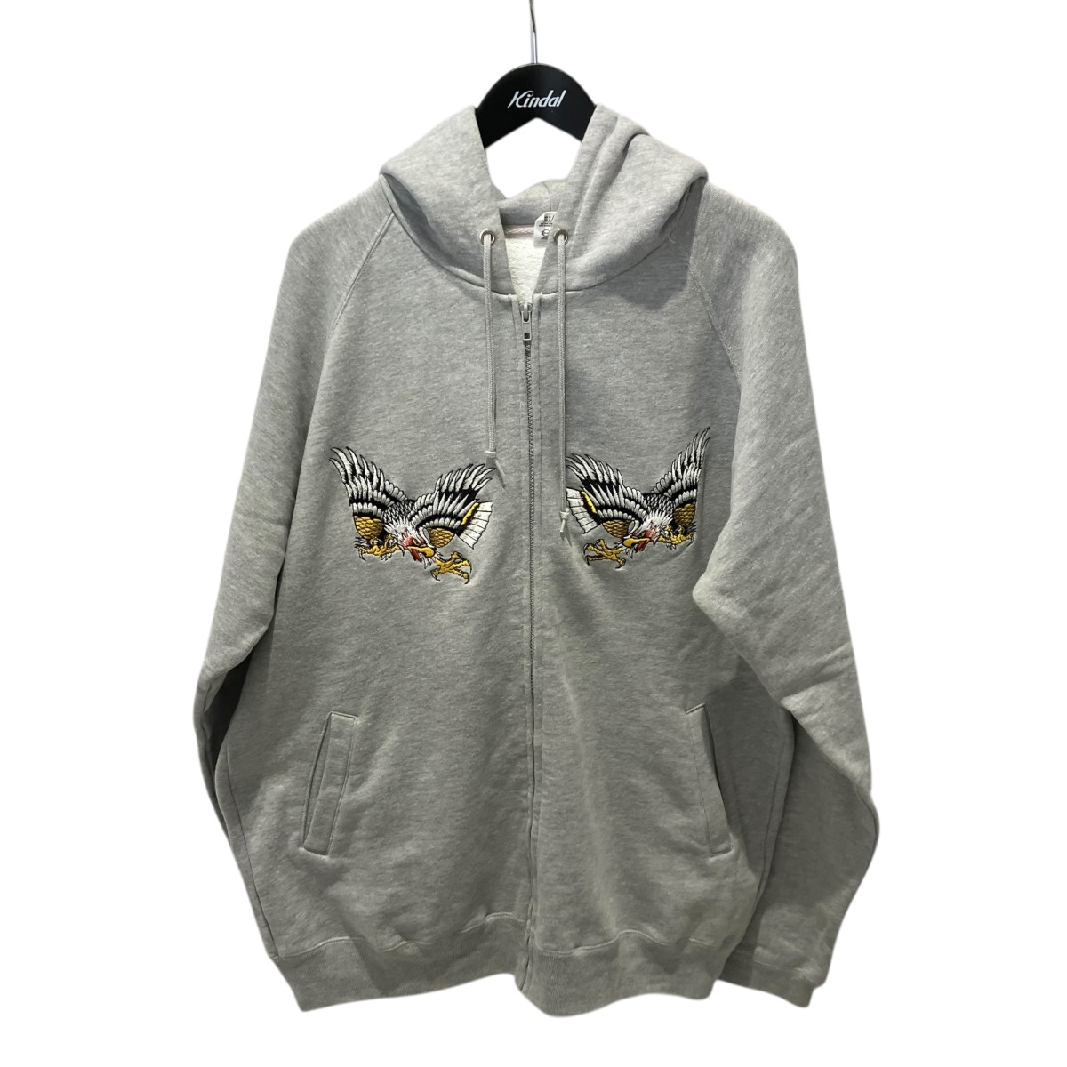 【中古】 COREFIGHTER　 鷹 ジップパーカー グレー サイズ：XXL 【190426】（コアファイター）