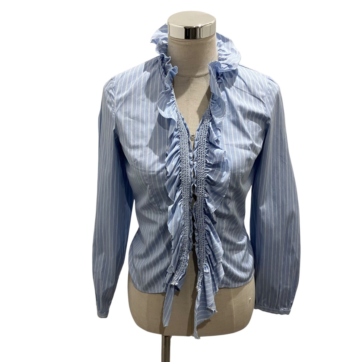【中古】 OUR LEGACY　 【RUFFLE TOP】 ラッフルブラウス W4222RB サックスブルー サイズ：34 【190426】（アワーレガシー）