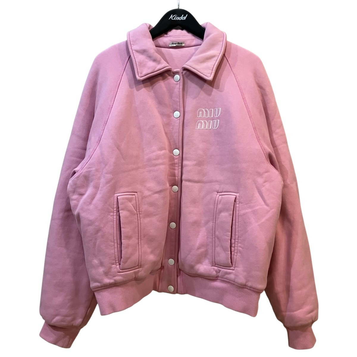 【中古】MIU MIU スウェットジャケット MJL780 サクラ色 大きさ：S 【190426】（ミュウミュウ）