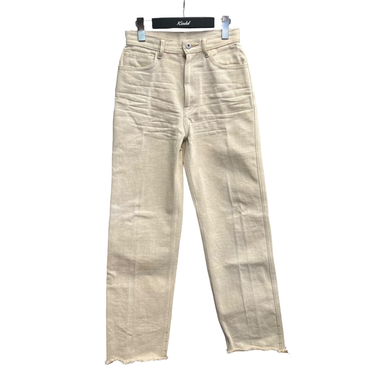 【中古】\u003cBR\u003eFUMIKA UCHIDA\u003cBR\u003eDENIM BONDING WIDE STRAIGHT PANTS ジーンズズボン下 FU-0-DM001 象牙色 大きさ：34\u003cBR\u003e【必要経費思いかえす】