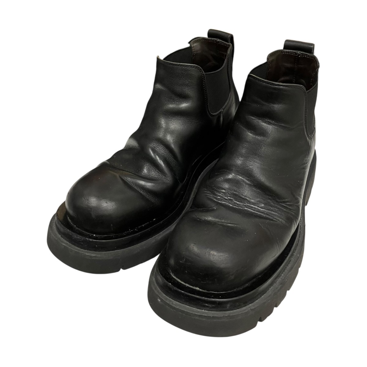 【中古】\u003cBR\u003eBOTTEGA VENETA\u003cBR\u003e引っ敷き チェルシーアンクルブーツ 黒いこと 大きさ：37 1/2(約24.5糎)\u003cBR\u003e【通貨価値思いなおす】