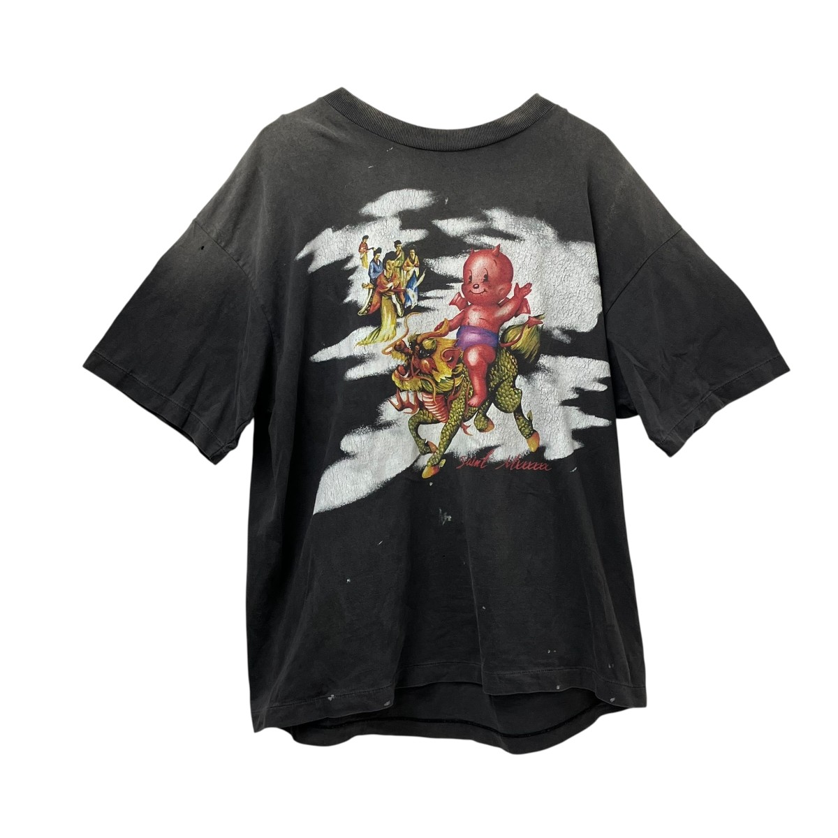 【中古】SAINT MICHAEL DAMAGED プルオーバー SM-HR8-0000-017 黒いこと 大きさ：XL 【200426】（仙マイケル）