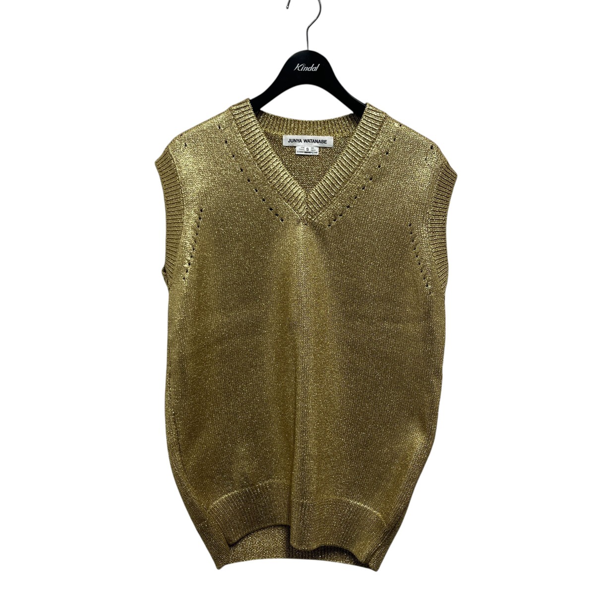 【中古】JUNYA WATANABE CDG ラメVのど首より良い JI-N019 ゴールド 大きさ：S 【190426】（ジュンヤワタナベコムデギャルソン）
