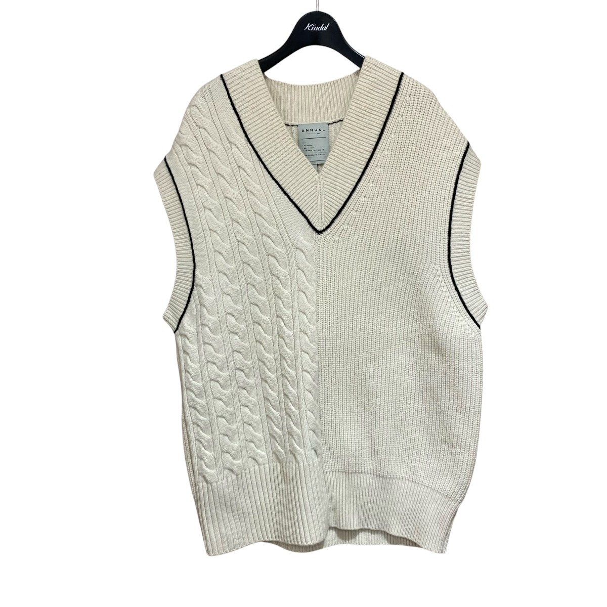 【中古】 ANNUAL　 CRICKET VEST A1305-318VT01 ホワイト サイズ：F 【190426】（）