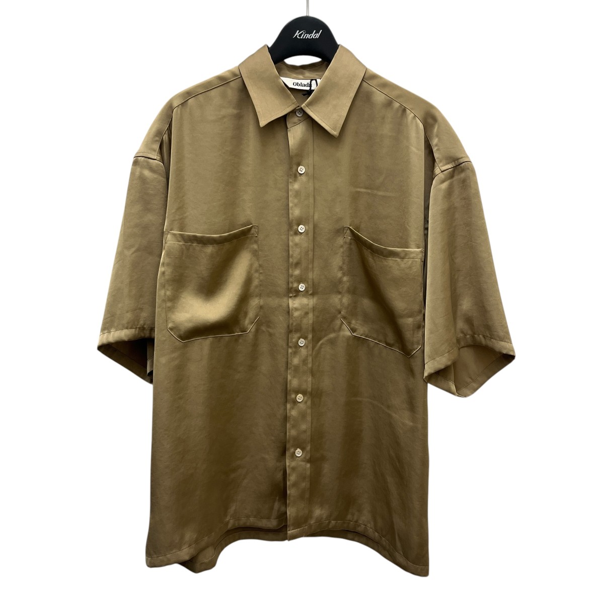 【中古】Oblada　SATIN SHIRT サテンシャツ M2410SH03 ベージュ サイズ：FREE 【200426】（オブラダ）｜ブランド古着のカインドオル