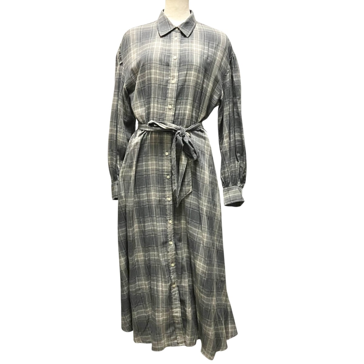 【中古】 LAUREN RALPH LAUREN　 チェック シャツワンピース グレー サイズ：6 【200426】（ローレン ラルフ ローレン）