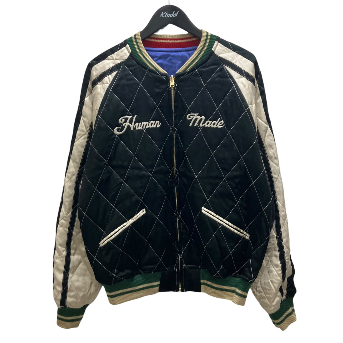 【中古】\u003cBR\u003eHUMAN MADE\u003cBR\u003eSOUVENIR JACKET 差し上げ物上衣 パープル×黄み 大きさ：L\u003cBR\u003e【必要経費思いかえす】
