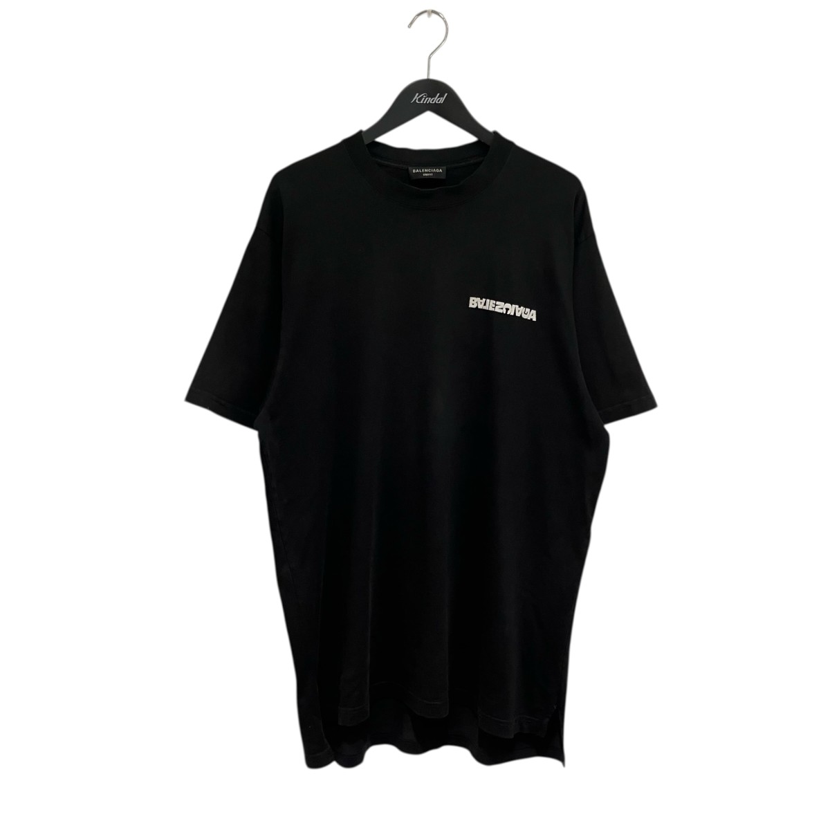 【中古】BALENCIAGA ターニングロゴオーバーサイズ 半袖プルオーバー 675016 黒いこと 大きさ：2 【200426】（バレンシアガ）