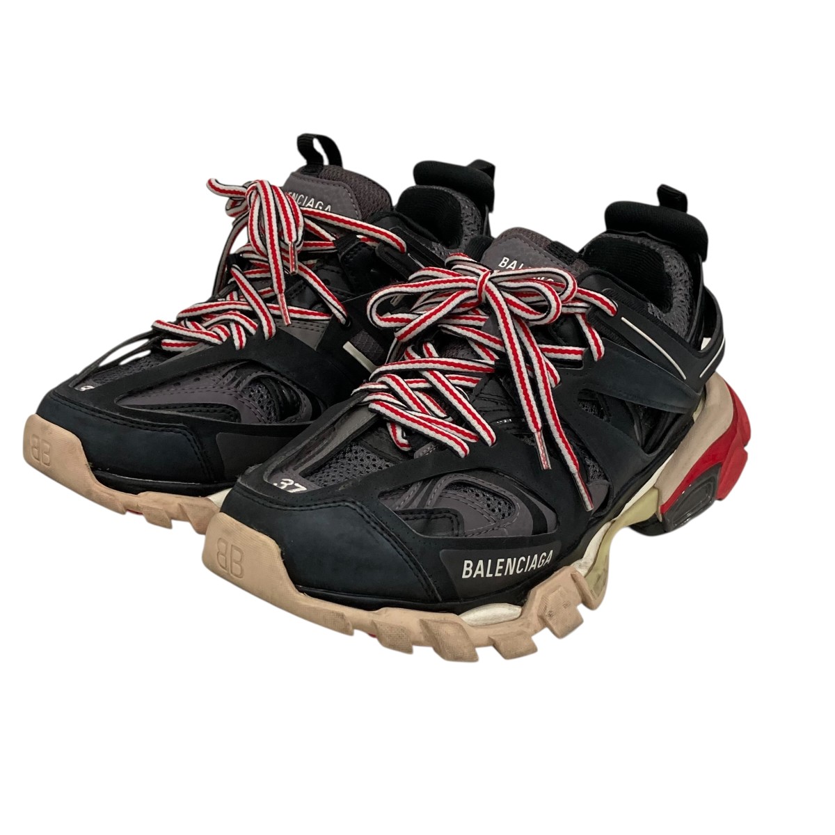 【中古】BALENCIAGA スニーカー 542436 赤いこと×薄墨色×黒いこと 大きさ：24.5 【210426】（バレンシアガ）