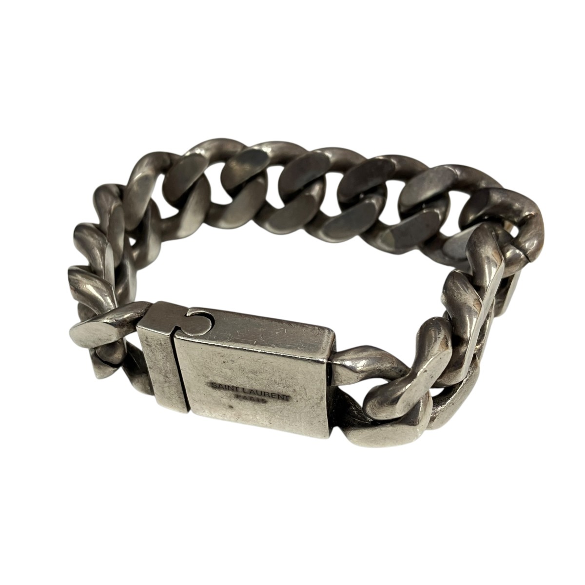 【中古】Saint Laurent Parisチェーンブレスレット シルバー【価格見直し】｜ブランド古着のカインドオル
