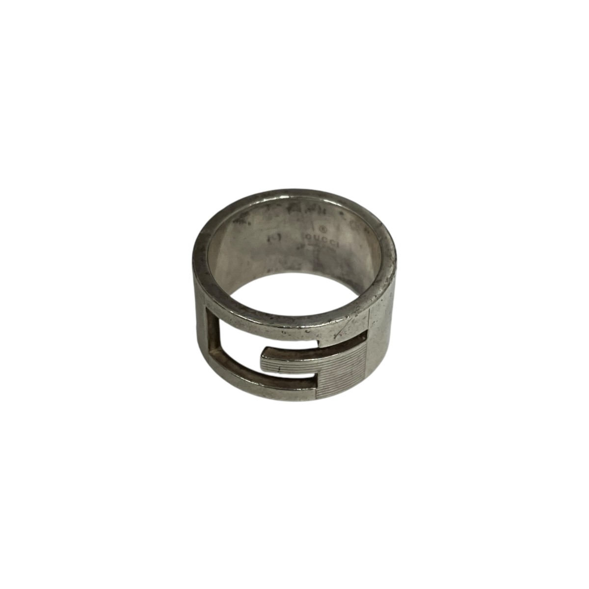 【中古】GUCCI double G wide ring 輪っか しろがね色 大きさ：18号 【210426】（グッチ）