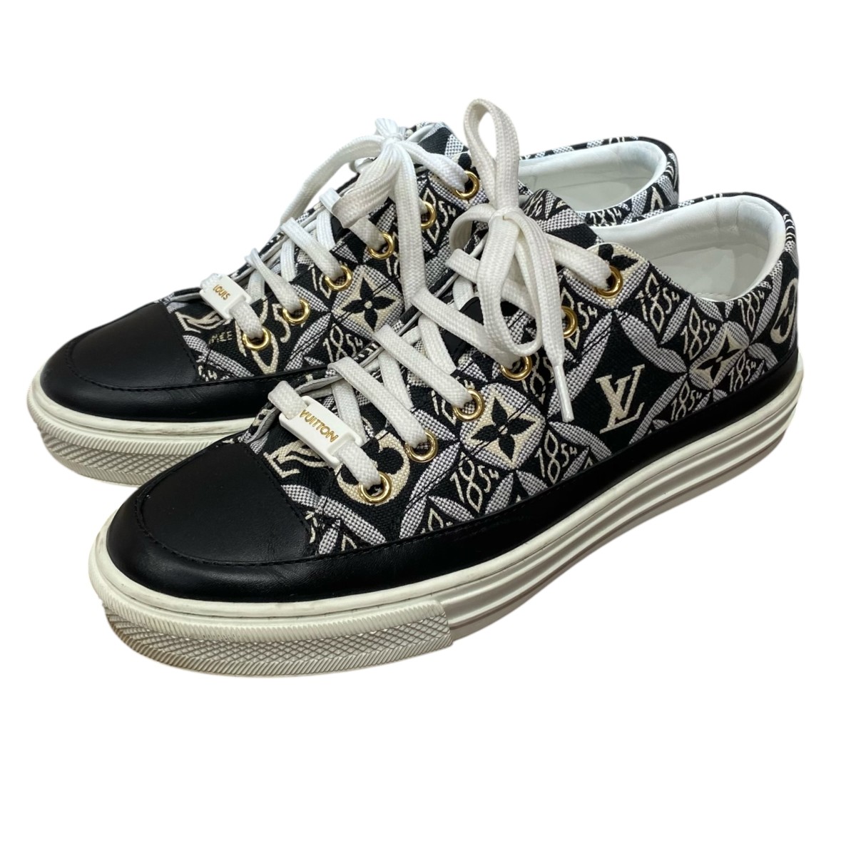 【中古】LOUIS VUITTON ステラー・ラインスニーカー 1A8DDA／LD0270 黒いこと 大きさ：36 【200426】（ルイヴィトン）