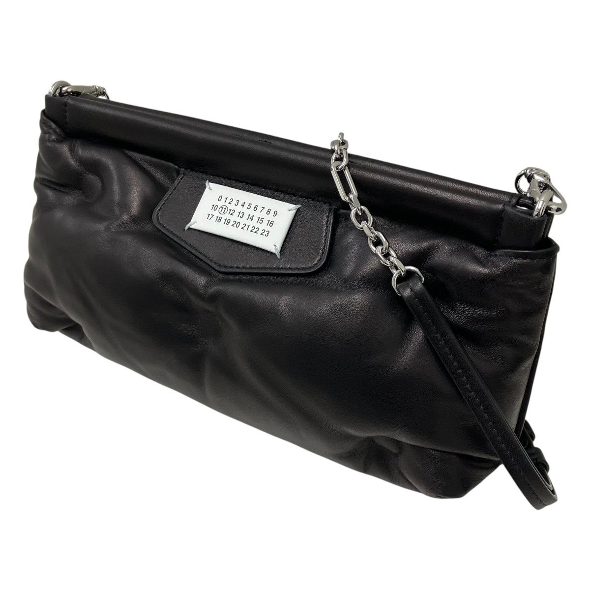 【中古】Maison Margiela Glam Slam ショルダーバッグ／ 瓦ゲットー ホンブルグ帽なめし革 ショルダーバッグ 黒いこと 【210426】（メゾンマルジェラ）