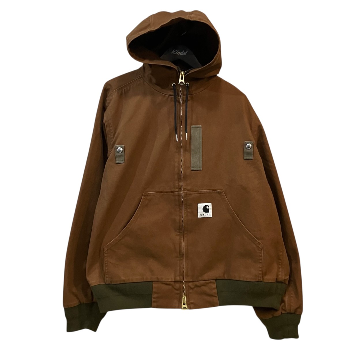 【中古】sacai×CARHARTT WIP 25AW 「Washed Duck Hooded BZ」 フーデッドダックジャケット 25 03859M ブラウン サイズ：2 【220426】（サカイ×カーハートダブリューアイピー）