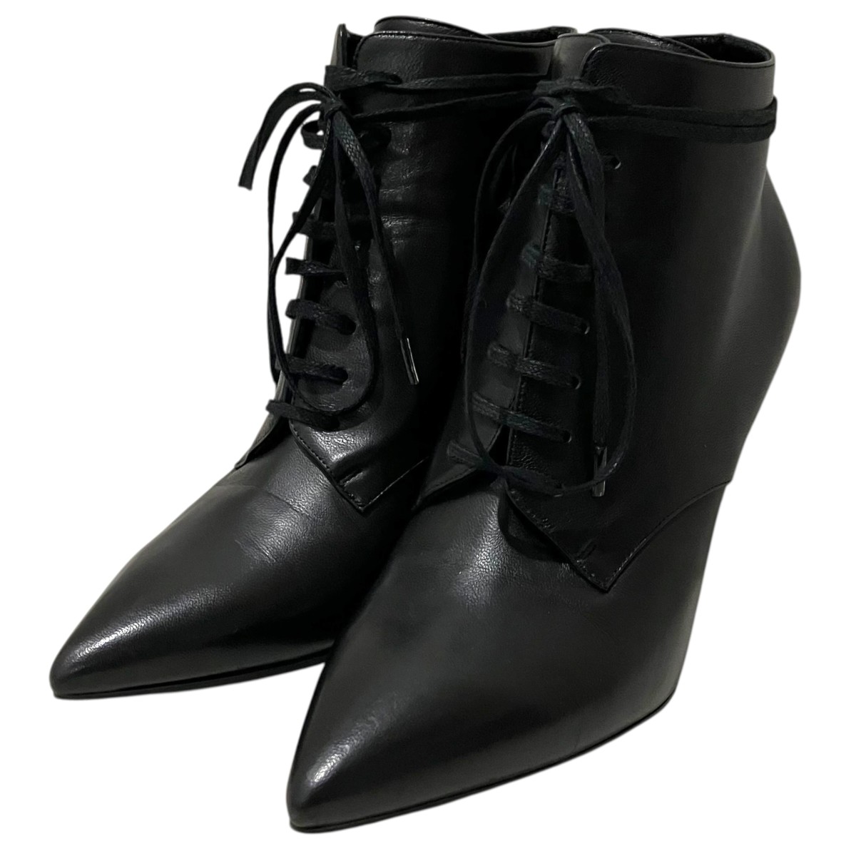 【中古】Saint Laurent Paris レースアップヒールパンプス 515190 黒いこと 大きさ：36 【220426】（サンローランパリ）