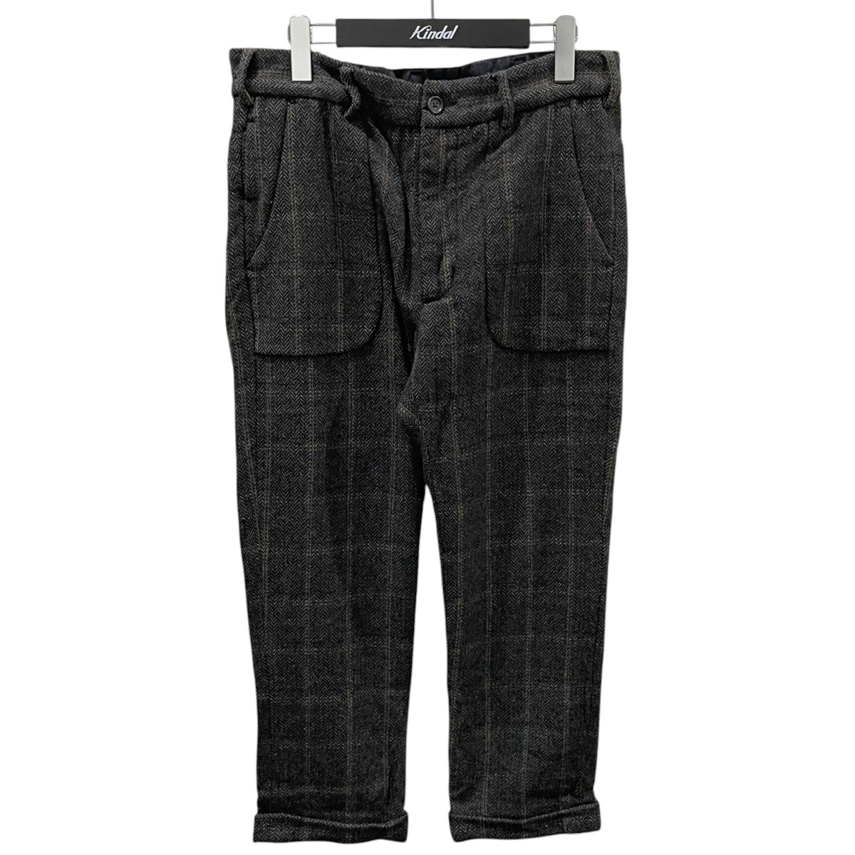 【中古】\u003cBR\u003eEngineered Garments\u003cBR\u003e照合のしるし柄ズボン下 薄墨色・黒いこと・オレンジ色赤銅色 大きさ：32\u003cBR\u003e