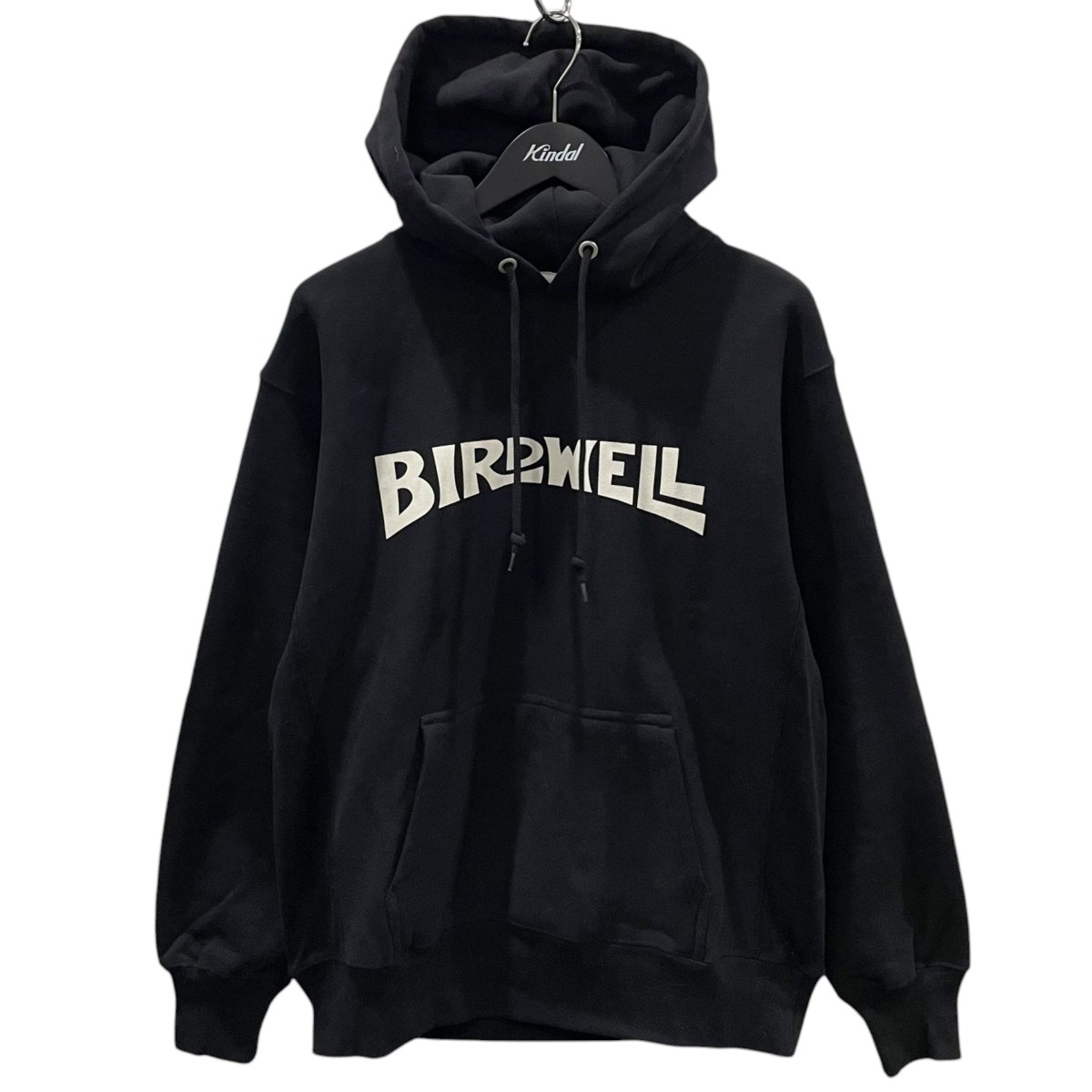 【中古】BIRDWELL 24AW ロゴプリントプルオーバーパーカー WORDMARK HOODIE ワードマークフーディ BW-固定ディスク-2-JP 黒いこと 大きさ：L 【220426】（バードウェル）
