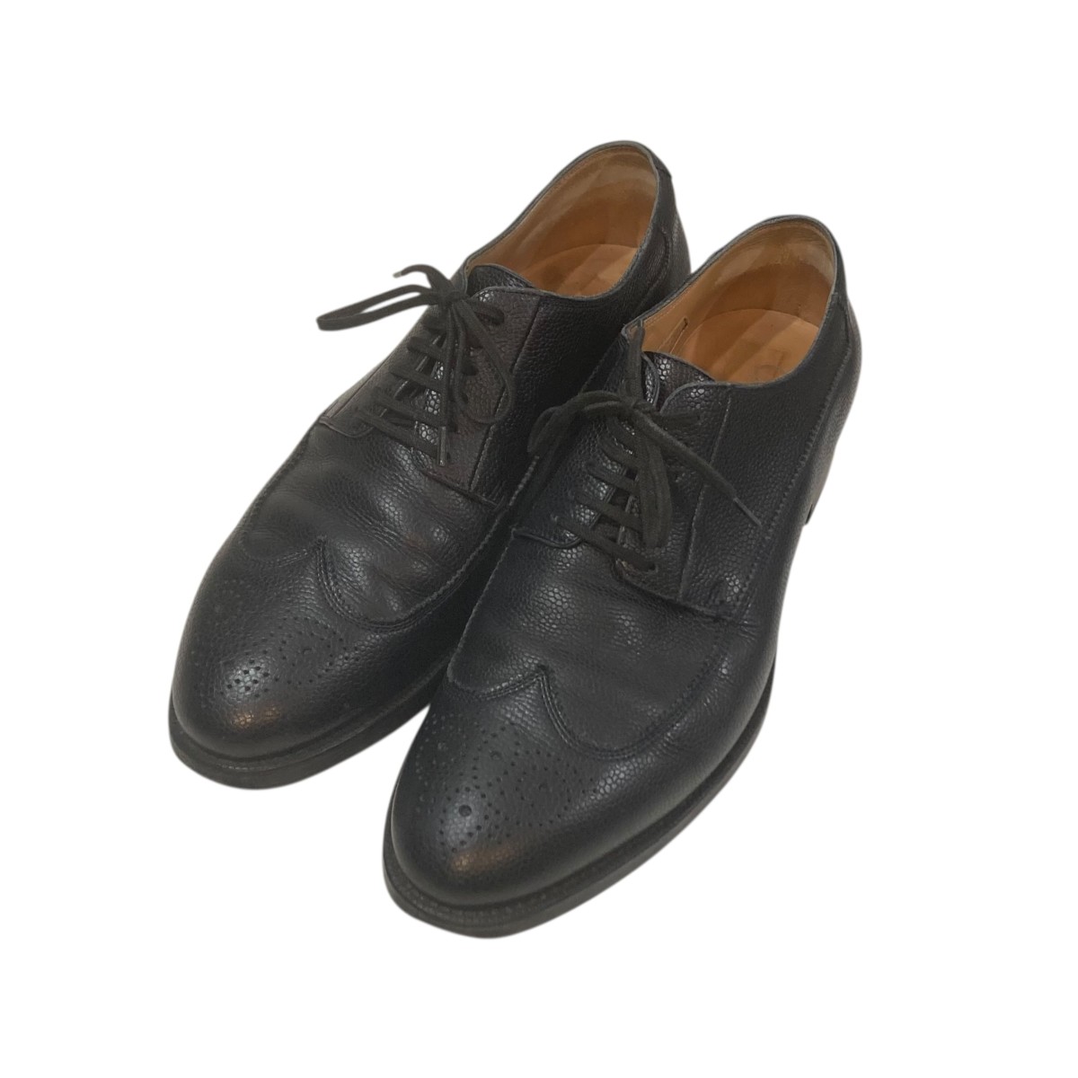 【中古】\u003cBR\u003eF．LLI Giacometti\u003cBR\u003eウィングチップシューズ 黒いこと 大きさ：42\u003cBR\u003e【通貨価値思いなおす】